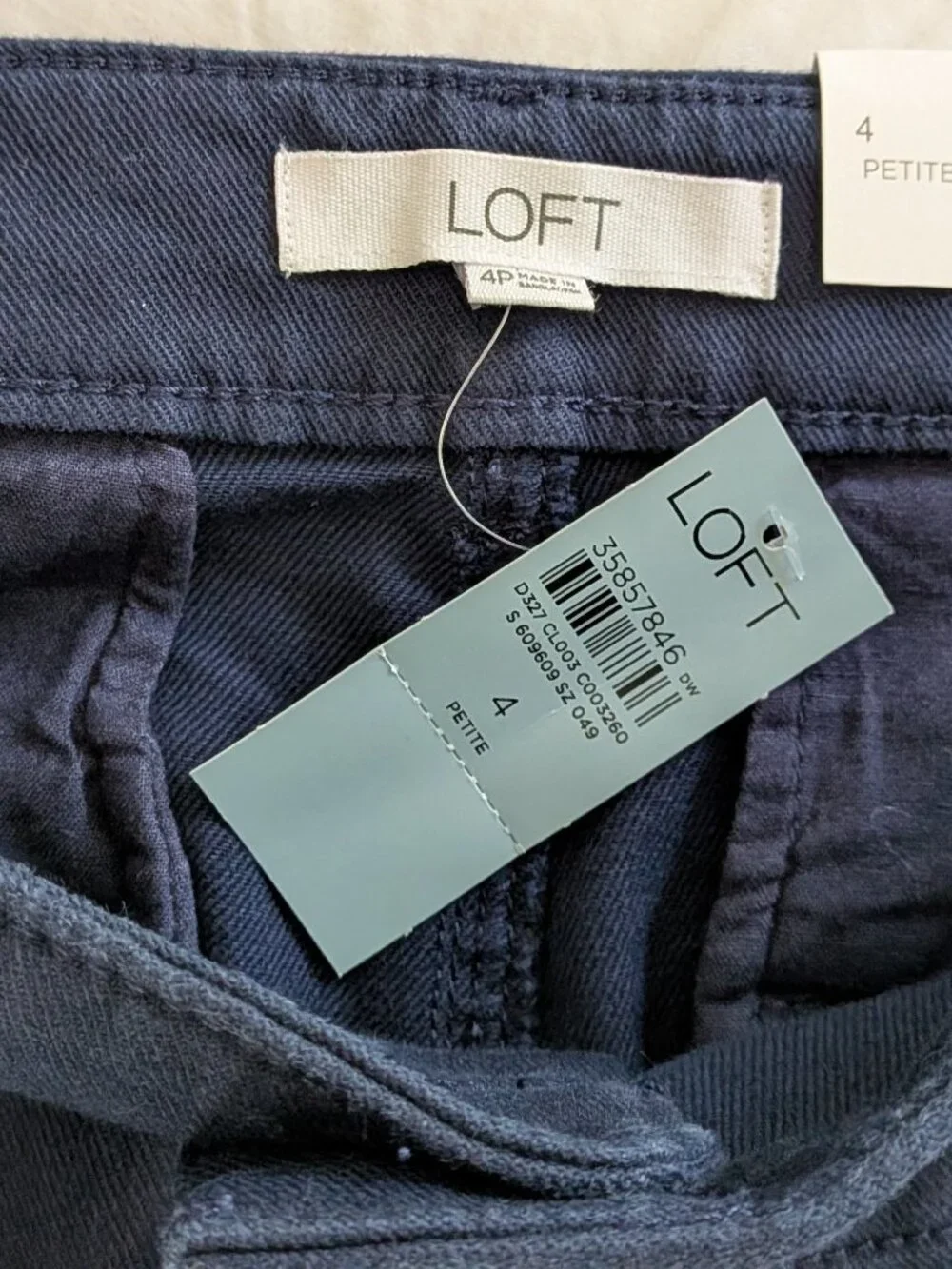 NWT Size 4 PETITIE Ann Taylor LOFT The Palmer Wide Leg Pants Navy